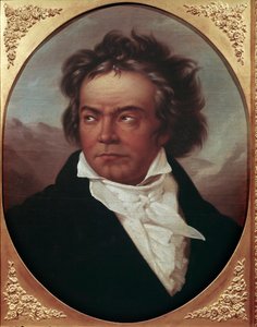 Portret van de Duitse componist Ludwig van Beethoven op 49-jarige leeftijd
