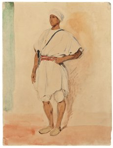Een staande Marokkaan door Ferdinand Victor Eugene Delacroix