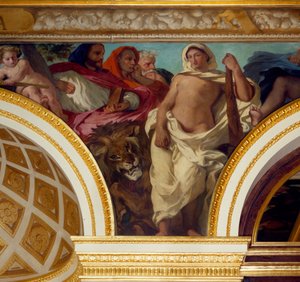 Allegorie van Justitie (detail) door Ferdinand Victor Eugene Delacroix