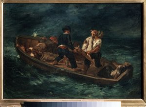 Na het schipbreuk door Ferdinand Victor Eugene Delacroix