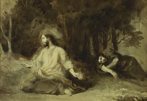 Christus op de Olijfberg, 1826 door Ferdinand Victor Eugene Delacroix
