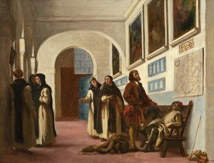 Christopher Columbus en zijn zoon in La Rábida