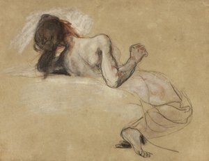 Hurkende vrouw, 1827 door Ferdinand Victor Eugene Delacroix