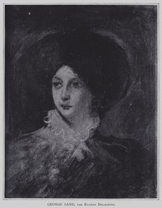 George Sand door Ferdinand Victor Eugene Delacroix
