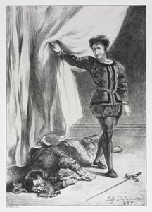 Hamlet: Hamlet en het Lijk van Polonius, 1835 door Ferdinand Victor Eugene Delacroix