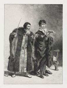 Hamlet: Polonius en Hamlet, 1834 door Ferdinand Victor Eugene Delacroix