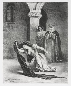 Hamlet: Het gezang van Ophelia door Ferdinand Victor Eugene Delacroix