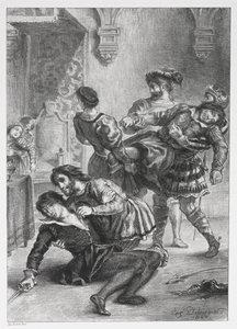 Hamlet: De Dood van Hamlet, 1843 door Ferdinand Victor Eugene Delacroix