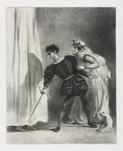Hamlet: De moord op Polonius, 1834 door Ferdinand Victor Eugene Delacroix