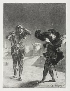 Hamlet: De Geest op het Terras, 1843 door Ferdinand Victor Eugene Delacroix