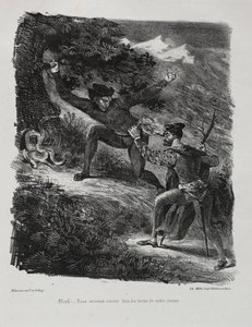 Illustraties voor Faust: Faust en Méphistophélès in de bergen van de Harz, 1828 door Ferdinand Victor Eugene Delacroix