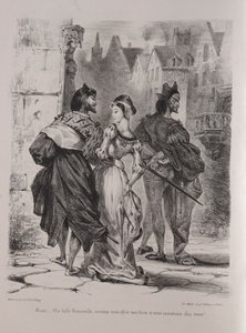 Illustraties voor Faust: Faust probeert Marguerite te verleiden, 1828