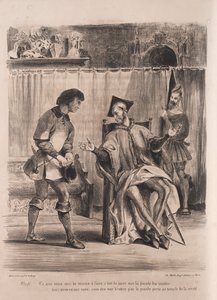 Illustraties voor Faust: Méphistophélé ontvangt de scholier, 1828 door Ferdinand Victor Eugene Delacroix