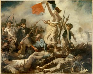 Vrijheid leidt het Volk, 28 juli door Ferdinand Victor Eugene Delacroix