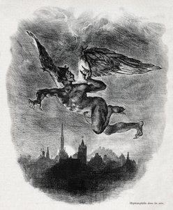 Mephistopheles door Ferdinand Victor Eugene Delacroix