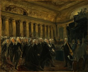 Mirabeau confronteert de markies de Dreux-Brézé schets, 1831