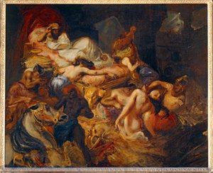 Mort de Sardanapale - De dood van Sardanapalus. 1826-1827. Schets voor 40-11-02/62 ... door Ferdinand Victor Eugene Delacroix