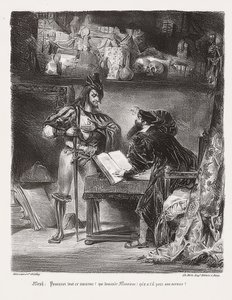 Mephistopheles verschijnt aan Faust door Ferdinand Victor Eugene Delacroix