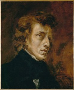 Portret van Frédéric Chopin ... door Ferdinand Victor Eugene Delacroix
