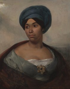 Portret van een Vrouw in een Blauwe Tulband, c.1827 door Ferdinand Victor Eugene Delacroix