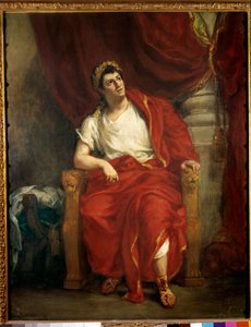Portret van komiek Francois-Joseph Talma als Nero in het stuk Britannicus van Jean Racine
