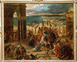 Inname van Constantinopel door de kruisvaarders ... door Ferdinand Victor Eugene Delacroix
