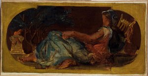 Schets voor de Salon de la Paix in het stadhuis van Parijs: Minerva, tussen 1849 en 1852 door Ferdinand Victor Eugene Delacroix