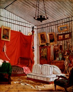 Studie voor Interieur met twee portretten (schilderij, ca. 1834) door Ferdinand Victor Eugene Delacroix