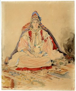Het Joodse huwelijk van Tanger. Aquareltekening door Eugène Delacroix (1798-1863) door Ferdinand Victor Eugene Delacroix