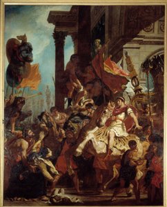 De gerechtigheid van Trajanus - Illustratie van het Vagevuur in La Divina Commedia door Dante Alighieri door Ferdinand Victor Eugene Delacroix