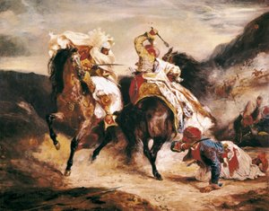 Het gevecht van Giaour en Pasha, geïnspireerd door Lord Byron
