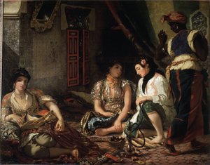 De vrouwen van Algiers in hun appartement door Ferdinand Victor Eugene Delacroix