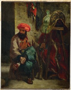 Turk met zadel ... door Ferdinand Victor Eugene Delacroix