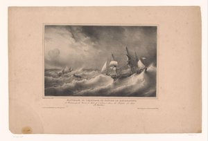 Redding van de bemanning van het schip de Reparateur door Ferdinand Victor Perrot
