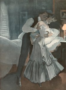 Laat me snel de kooi bedekken, Hansi kijkt toe. door Ferdinand von Reznicek