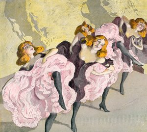 De Cancan, naar Ferdinand Von Reznicek c.1906. Uit Illustrierte Sittengeschichte vom Mittelalter bis zur Gegenwart door Eduard Fuchs, gepubliceerd 1909.