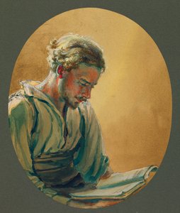 Een jonge man leest in Gustrow door Fernand Barbier