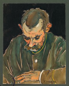 Phongeron leest de brief van zijn vrouw, Gustrow door Fernand Barbier