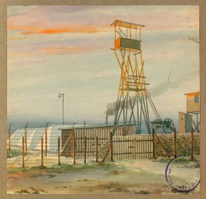 observatorium van het oude kamp met zijn tenten door Fernand Barbier