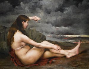 Het meisje dat naar de zee kijkt