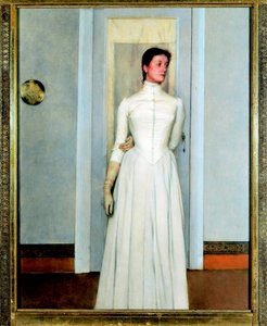 Portret van Marguerite Khnopff, zus van de kunstenaar