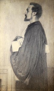 Portret van een man door Fernand Khnopff