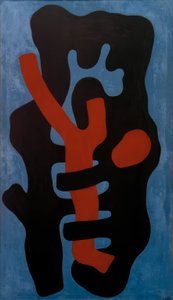 Elementen op blauwe achtergrond door Fernand Leger