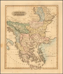1823 kaart van Turkije in Europa door Fielding Lucas, Jr door Fielding Lucas Jr.