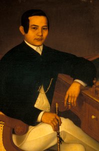 Portret van een man in traditionele Filipijnse kleding