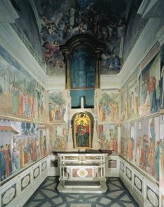 Italië, Florence, Kerk van Santa Maria del Carmine, Brancacci-kapel door Filippino Lippi