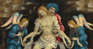 Pietà (De Dode Christus betreurd door Nicodemus en twee engelen) door Filippino Lippi