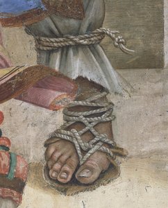 Sint Jan Evangelist wekt Drusiana op door Filippino Lippi (detail)