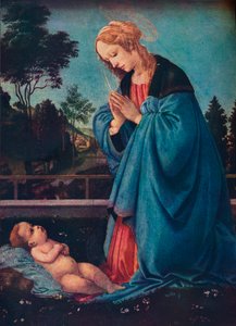 De Madonna aanbidt het Christuskind, 15e eeuw, 1910