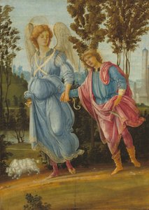 Tobias en de Engel, c. 1475-1480 door Filippino Lippi